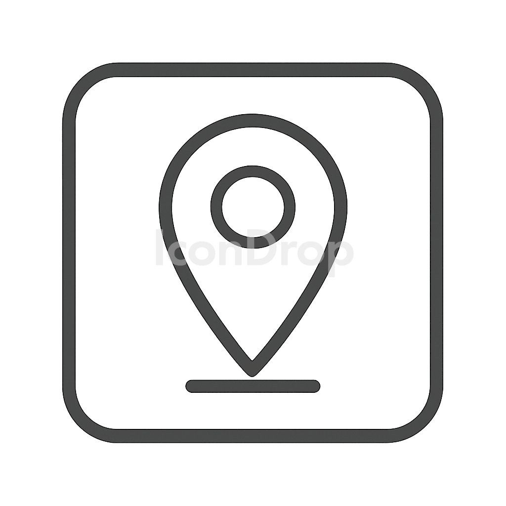 Square Location Icon Outline