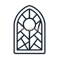 Stained Glass Window Icon Outline