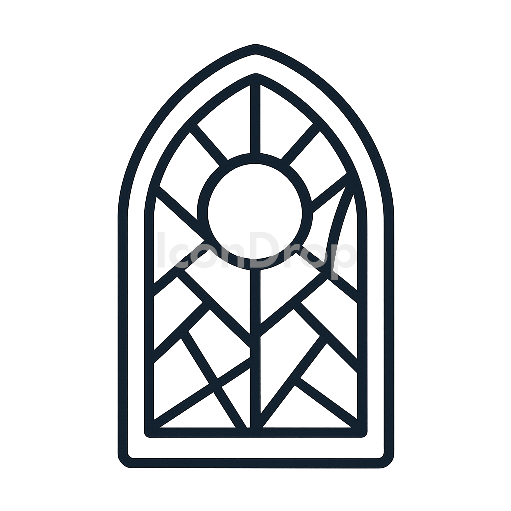 Stained Glass Window Icon Outline