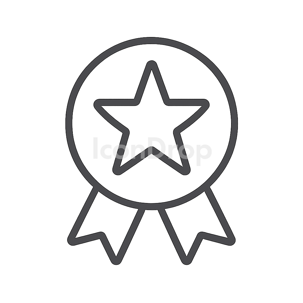 Star Badge Icon Outline