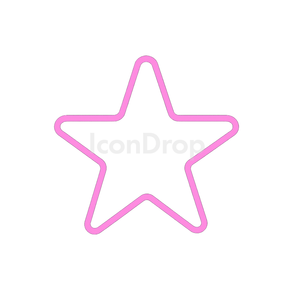 Star Icon Aesthetic Pink Outline