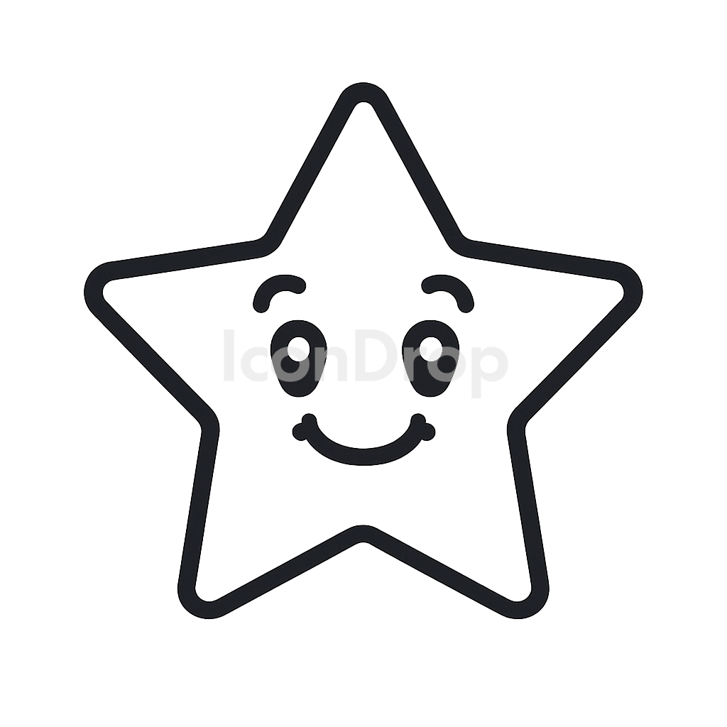 Star Icon Cartoon Outline