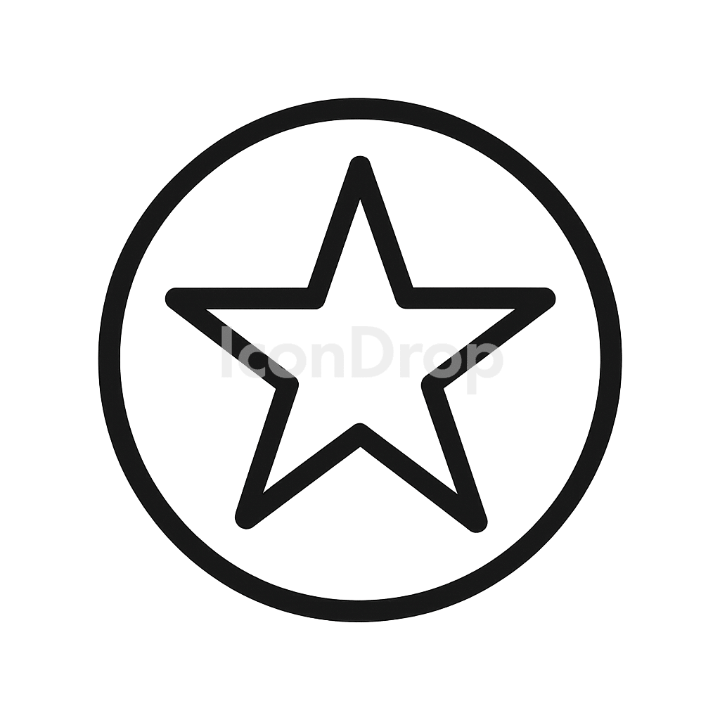 Star Icon Circle Outline