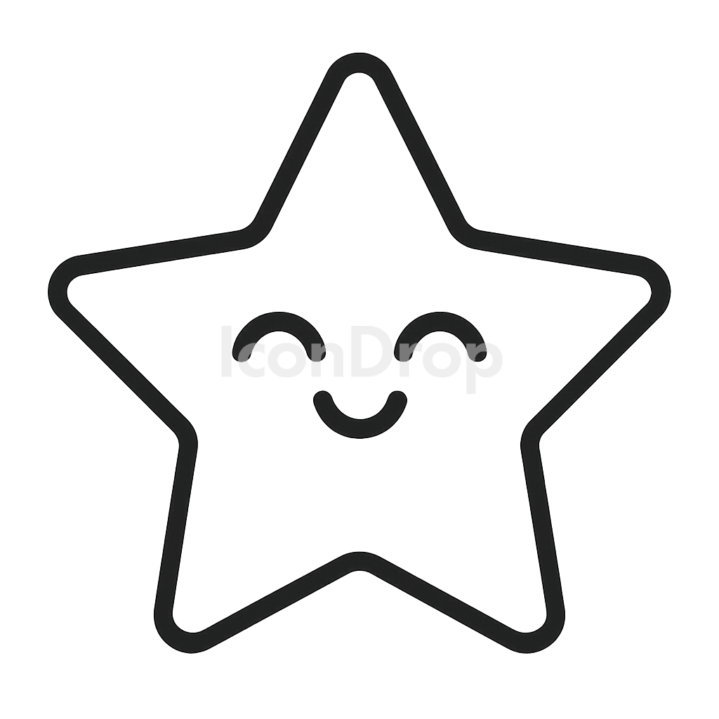 Star Icon Cute Outline