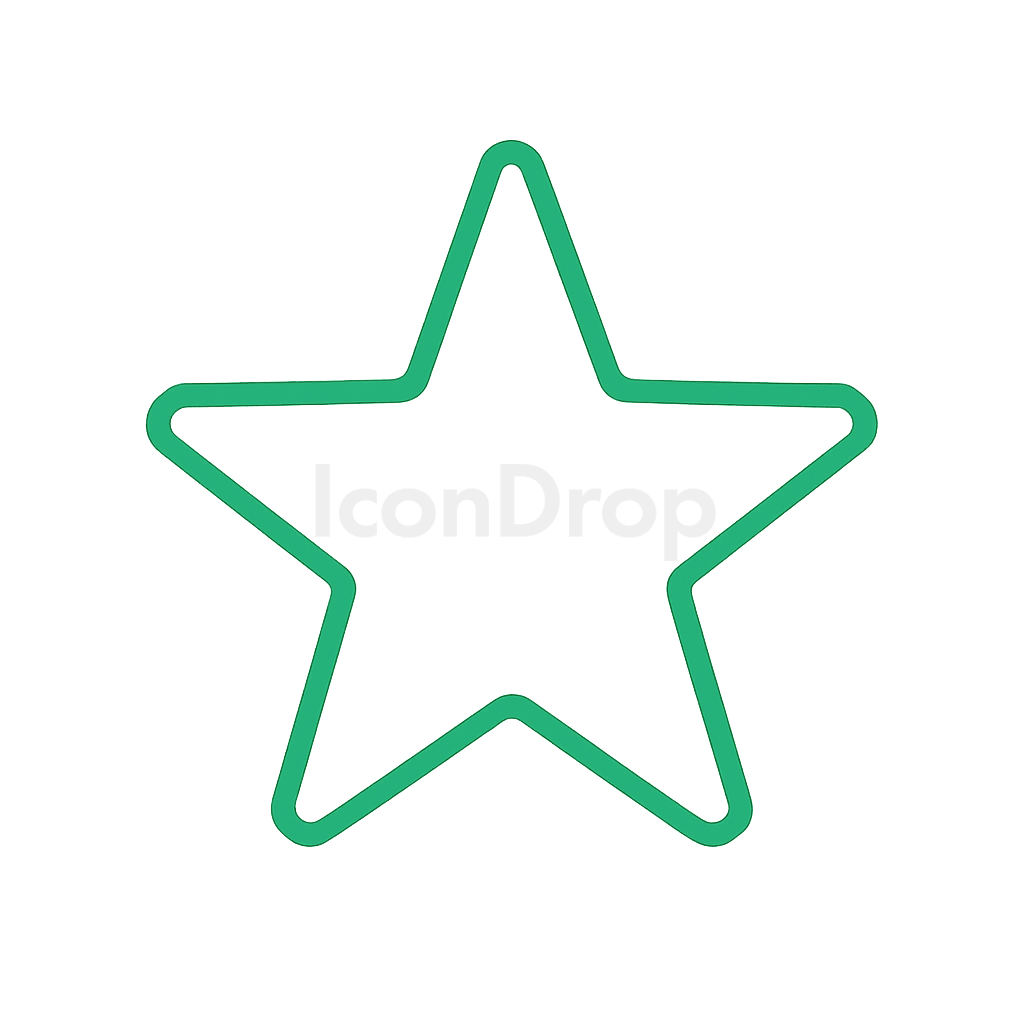 Star Icon Green Outline