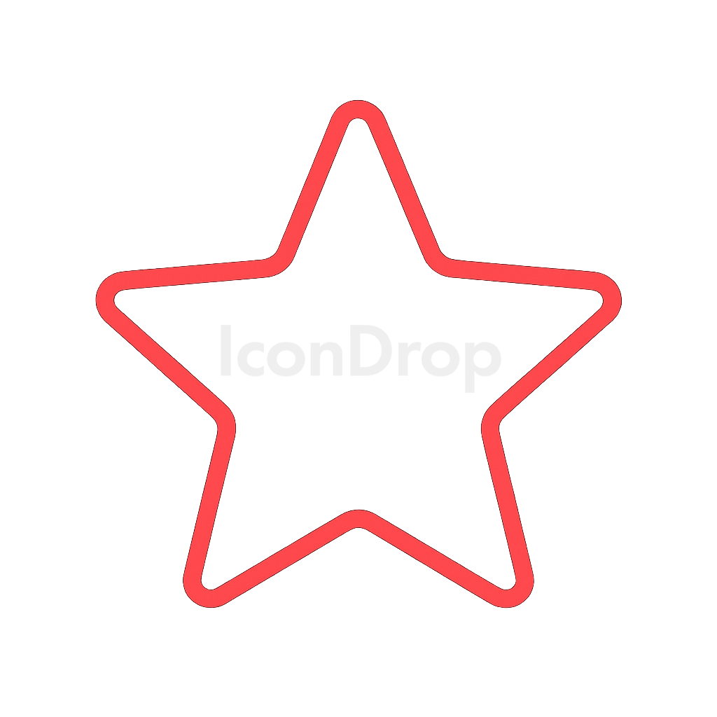 Star Icon Red Outline
