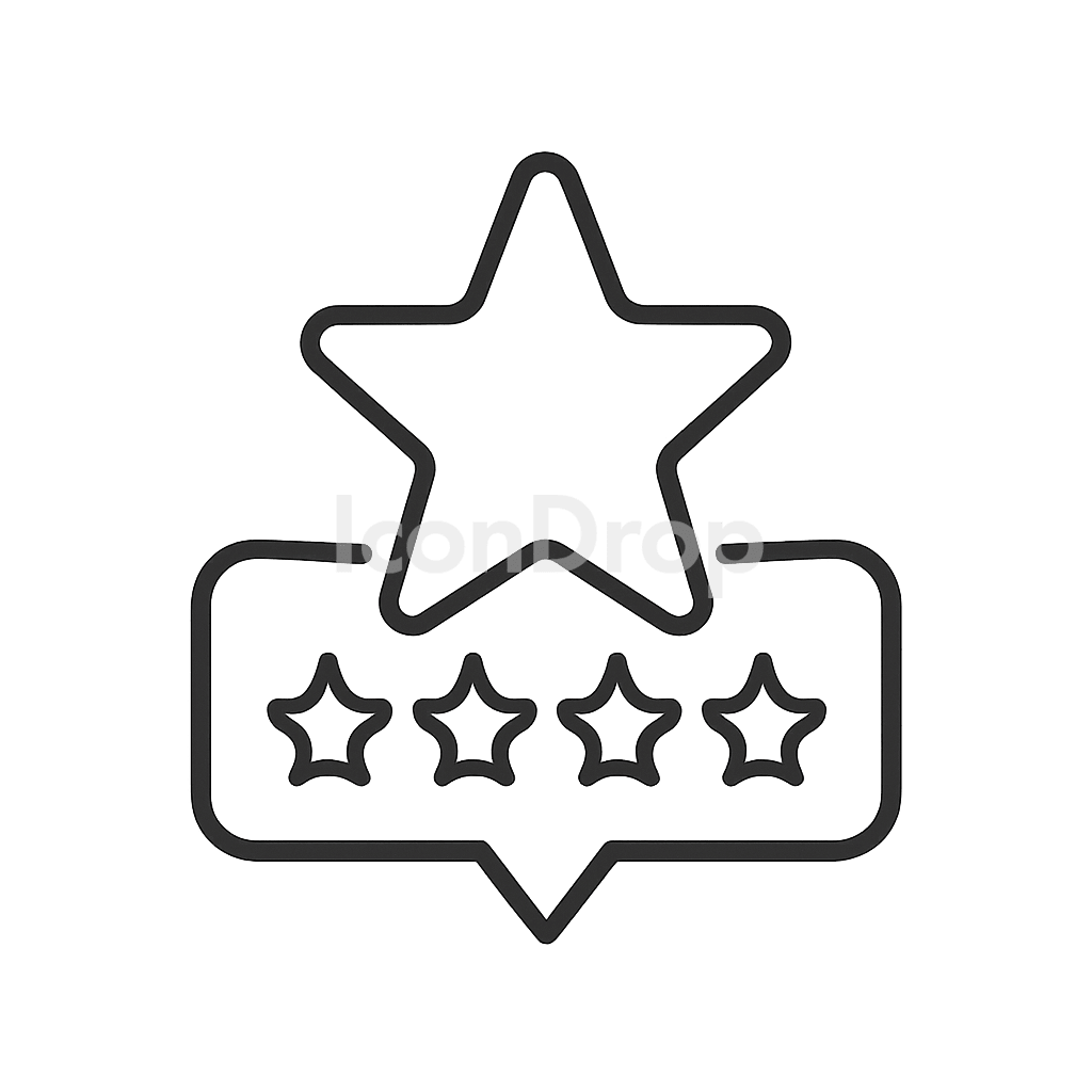 Star Reviews Icon Outline