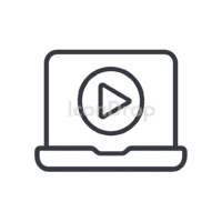Start Icon In Laptop Outline