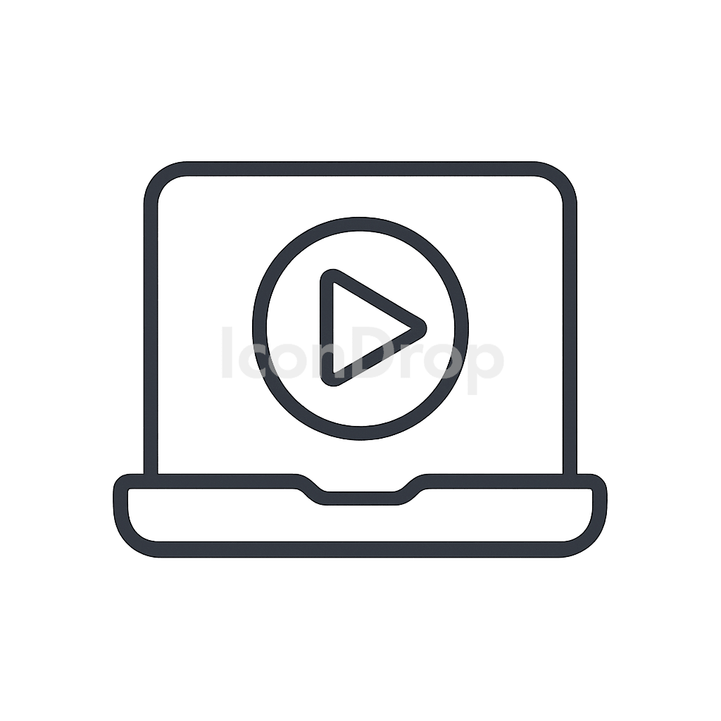 Start Icon In Laptop Outline