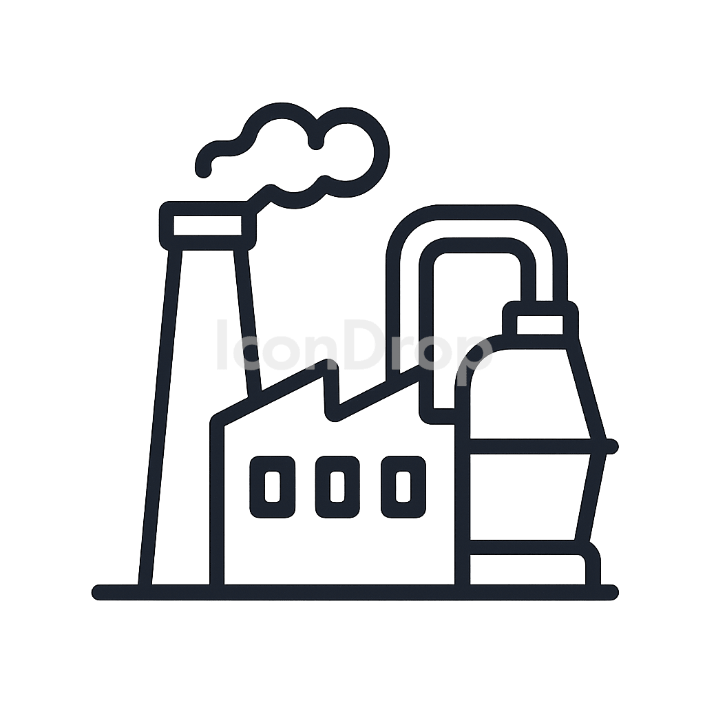 Steel Plant Icon Outline