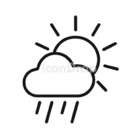 Sun And Rain Icon Outline