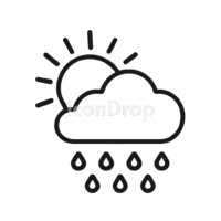Sun Cloud Rain Icon Outline