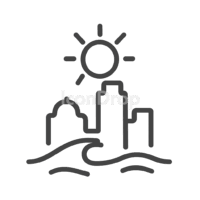 Sun Diego Icon Outline