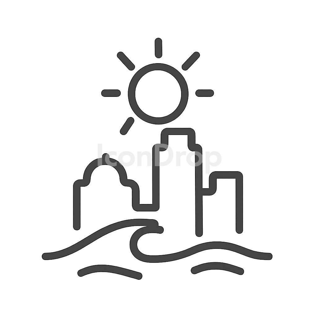 Sun Diego Icon Outline