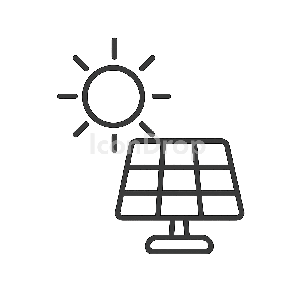 Sun Energy Icon Outline