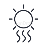 Sun Heat Icon Outline
