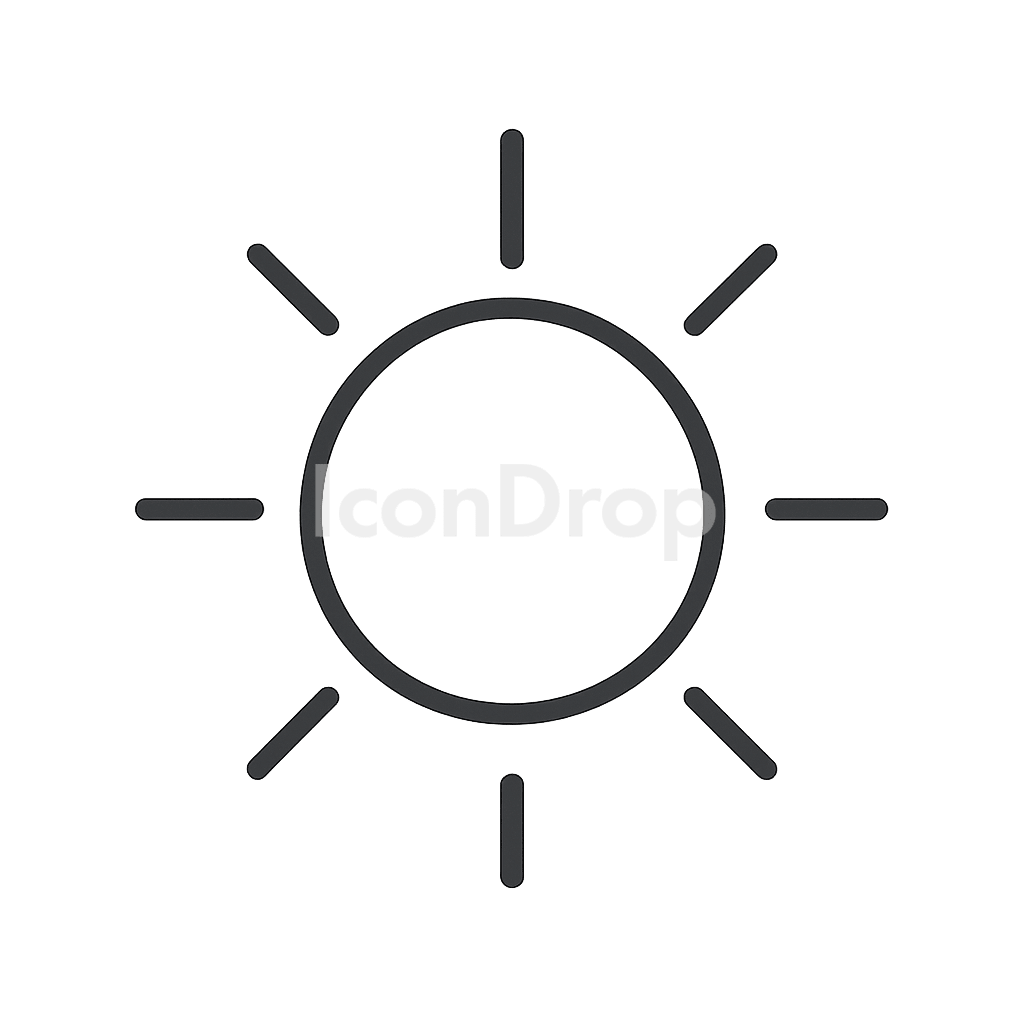 Sun Icon Aesthetic Outline