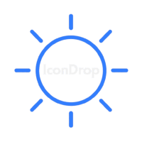 Sun Icon Blue Outline