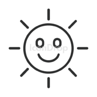 Sun Icon Cartoon Outline