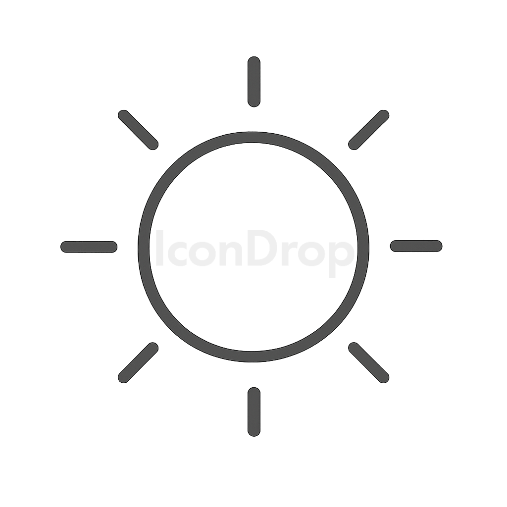 Sun Icon Circle Outline