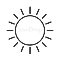 Sun Icon Realistic Outline