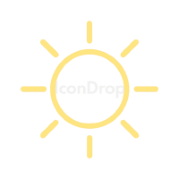Sun Icon Yellow Outline