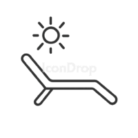 Sun Lounger Icon Outline