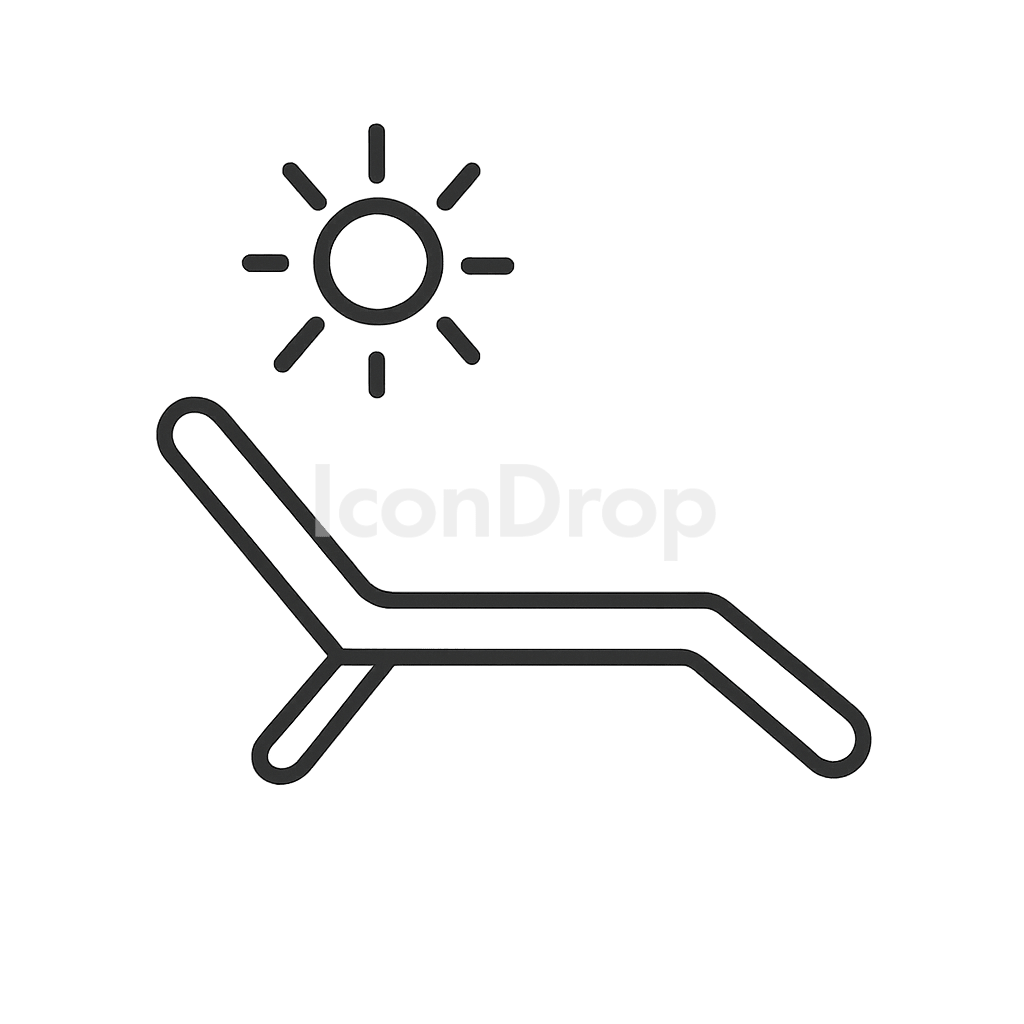 Sun Lounger Icon Outline