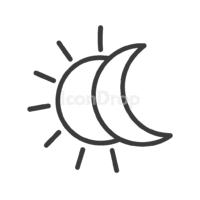Sun Moon Icon Outline