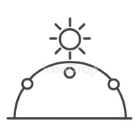 Sun Path Icon Outline