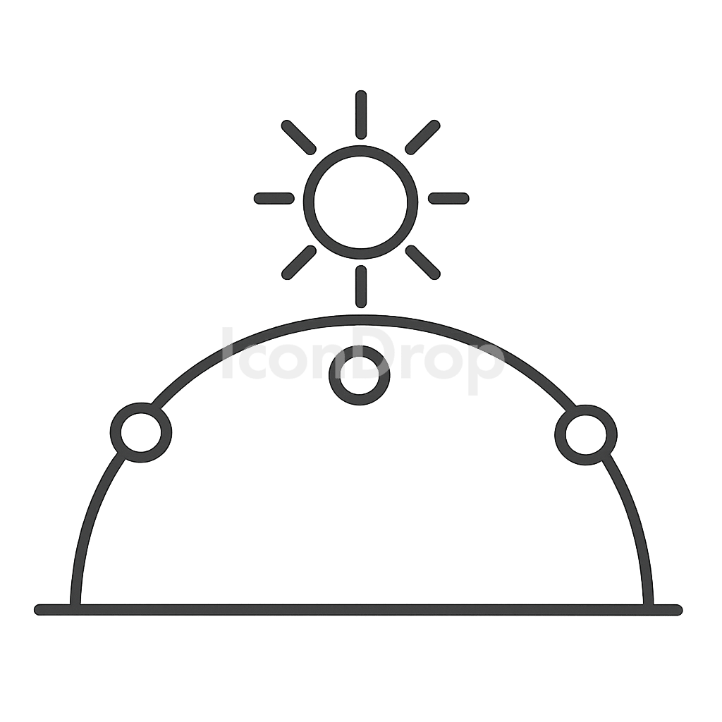 Sun Path Icon Outline