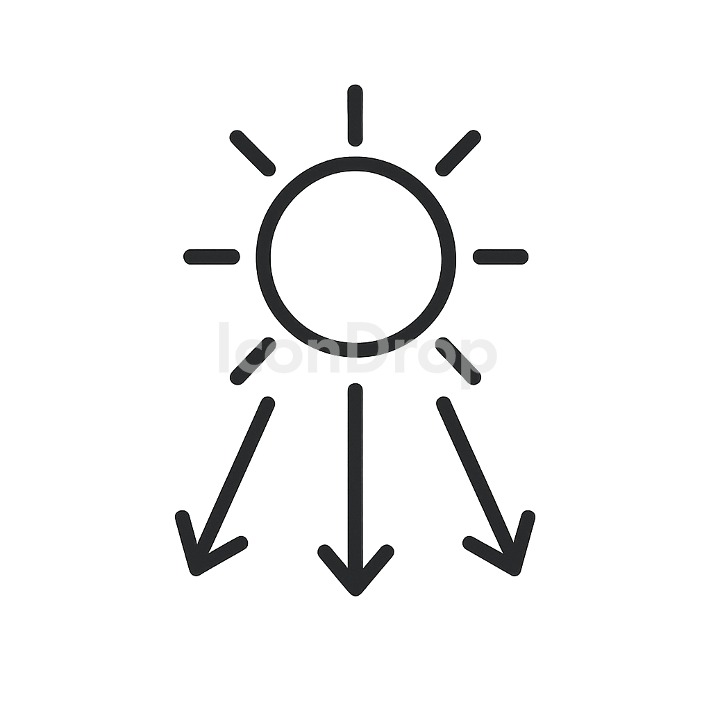 Sun Radiation Icon Outline