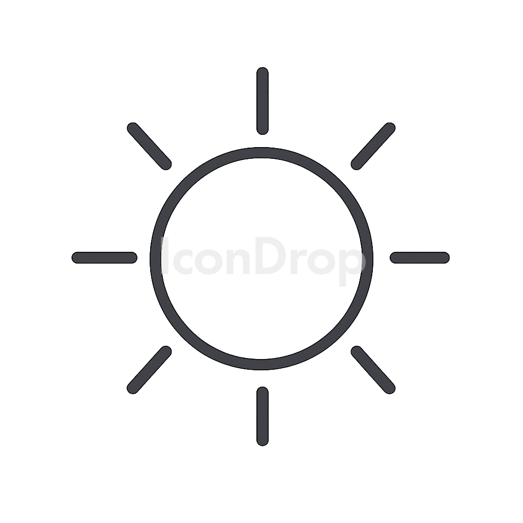 Sun Rays Icon Outline