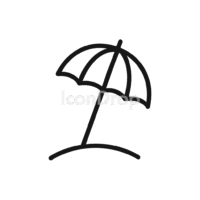 Sun Umbrella Icon Outline