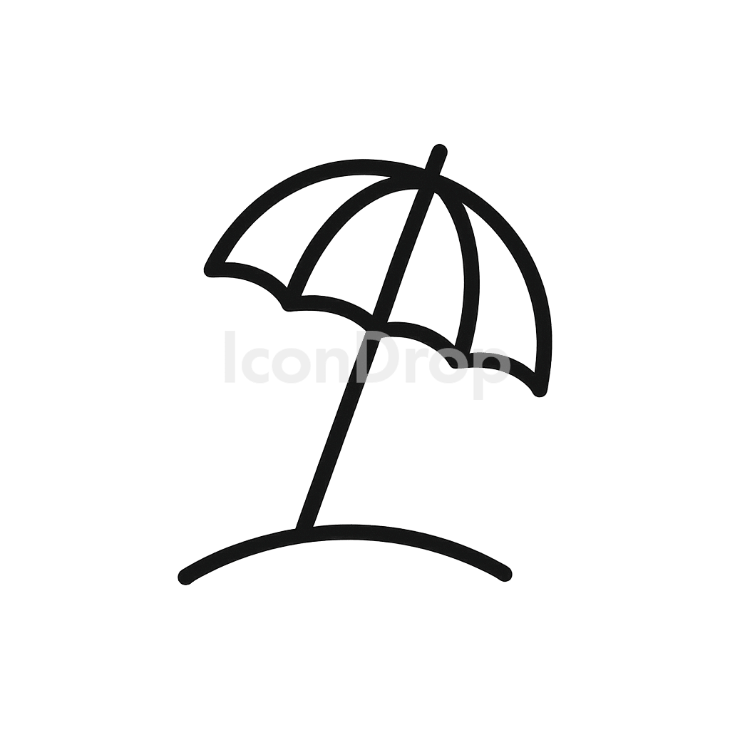 Sun Umbrella Icon Outline