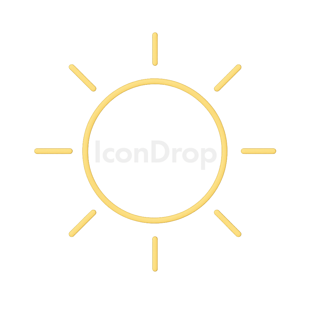 Sunny Gold Icon Outline