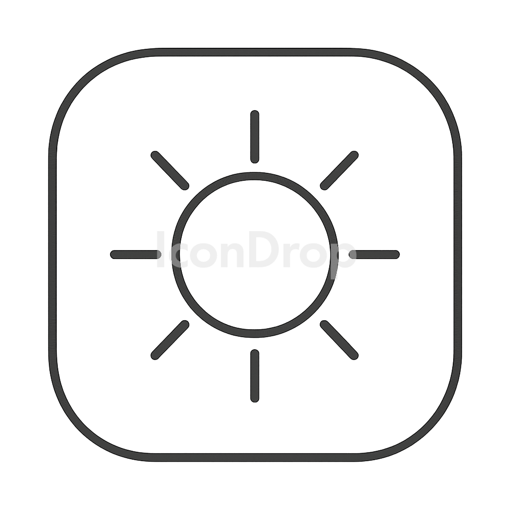 Sunny Weather App Icon Outline