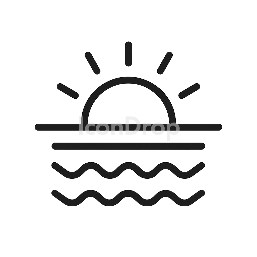 Sunset Icon Outline