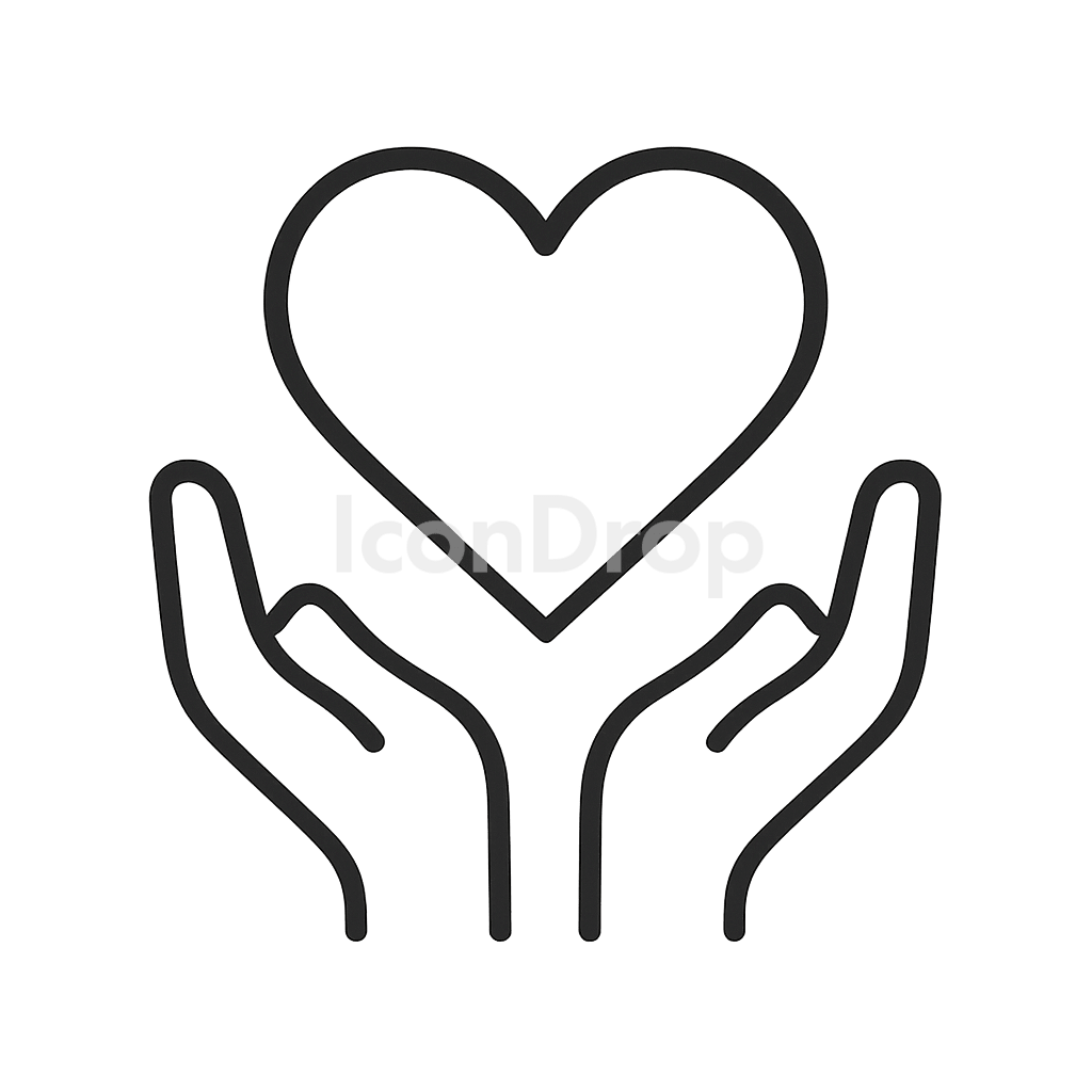 Supports Heart Health Icon Outline