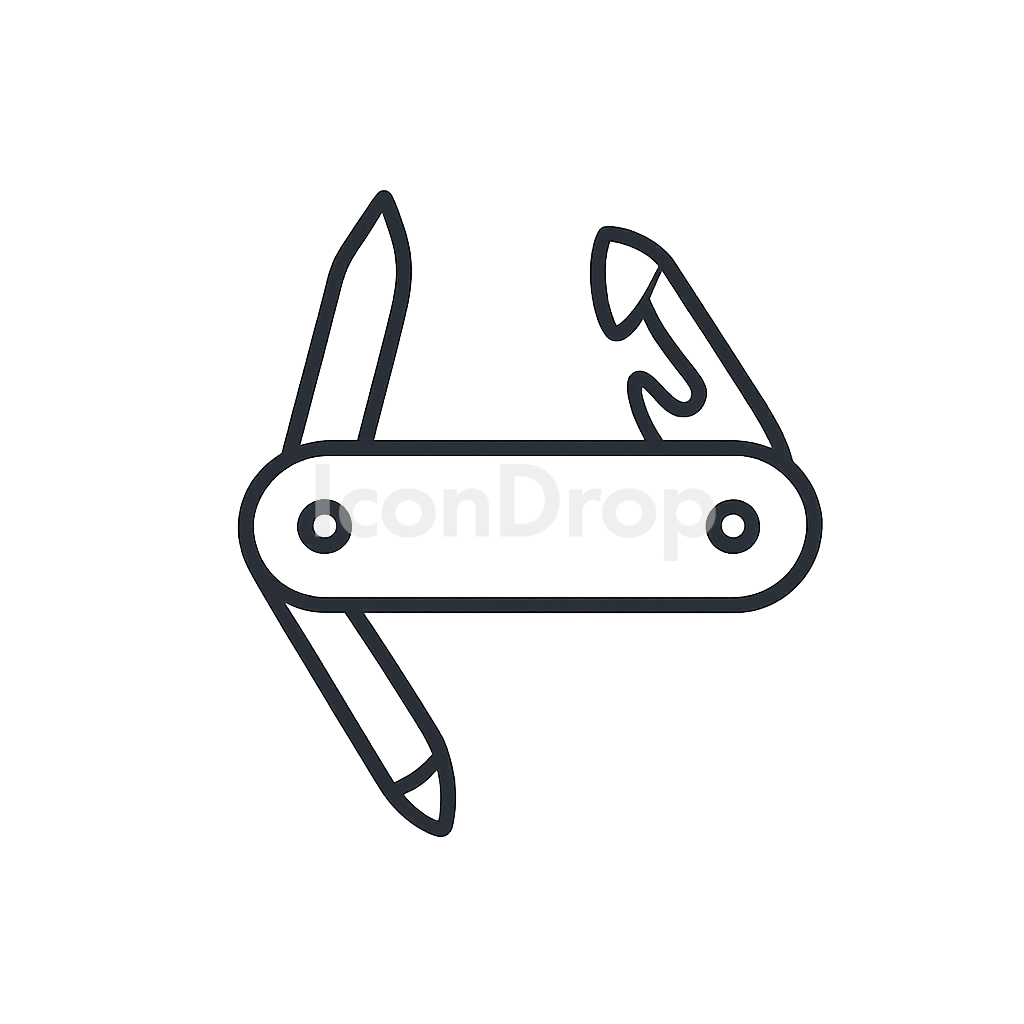 スイスアーミーナイフのアイコン アウトライン