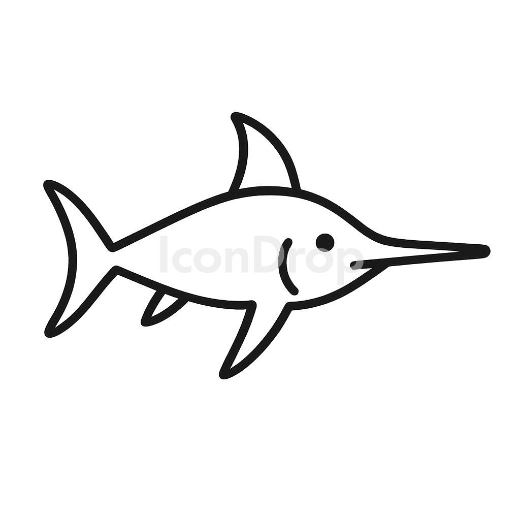 Swordfish Icon Outline