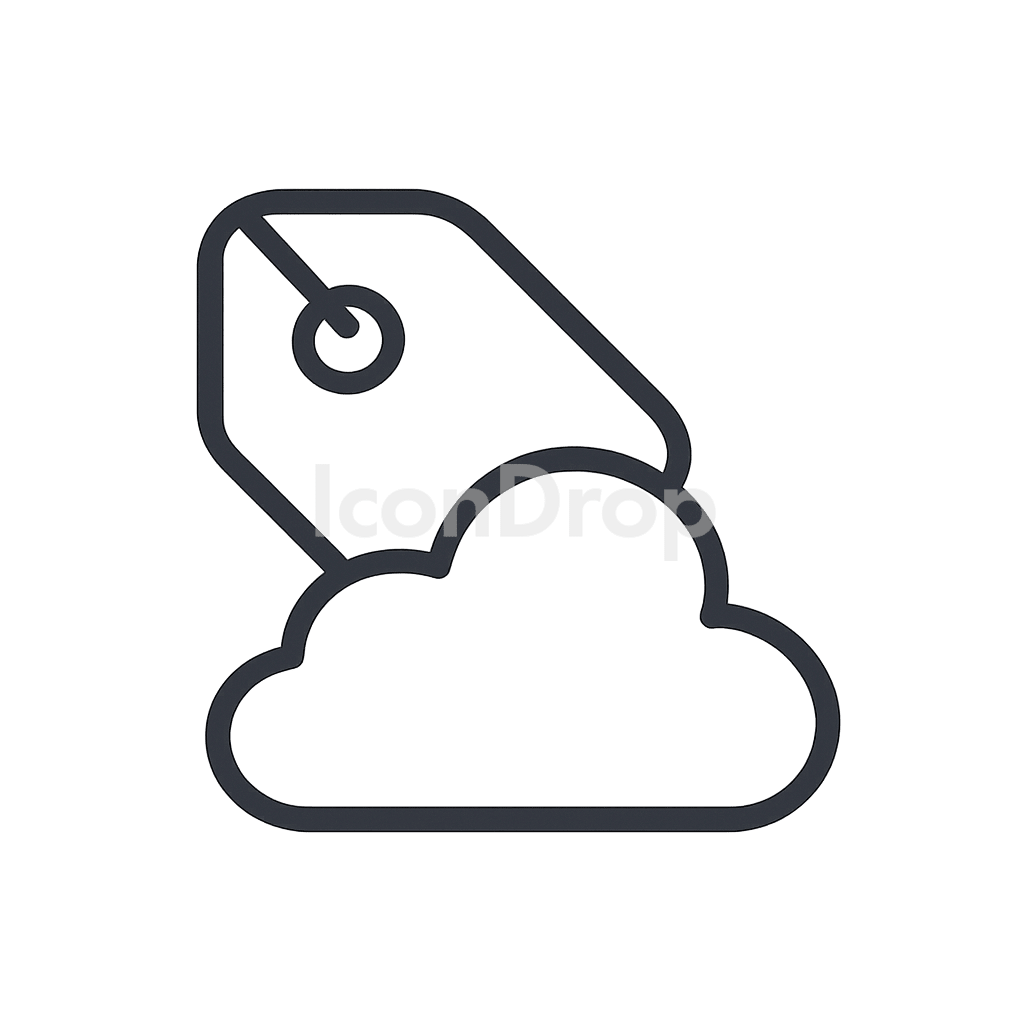 Tag Cloud Icon Outline