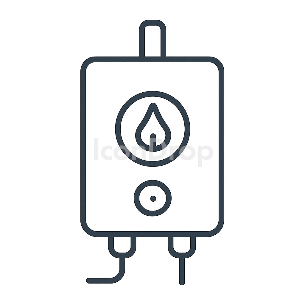 Tankless Water Heater Icon Outline