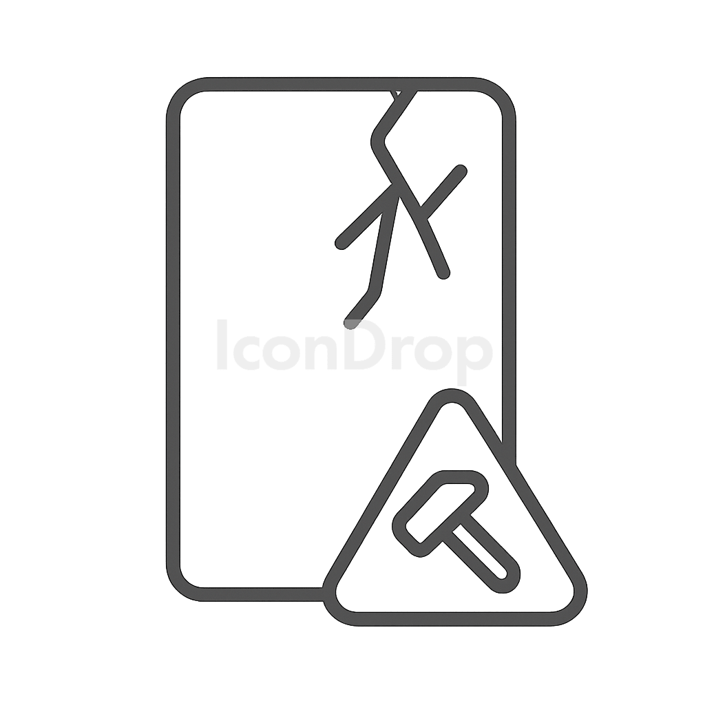 Tempered Glass Icon Outline