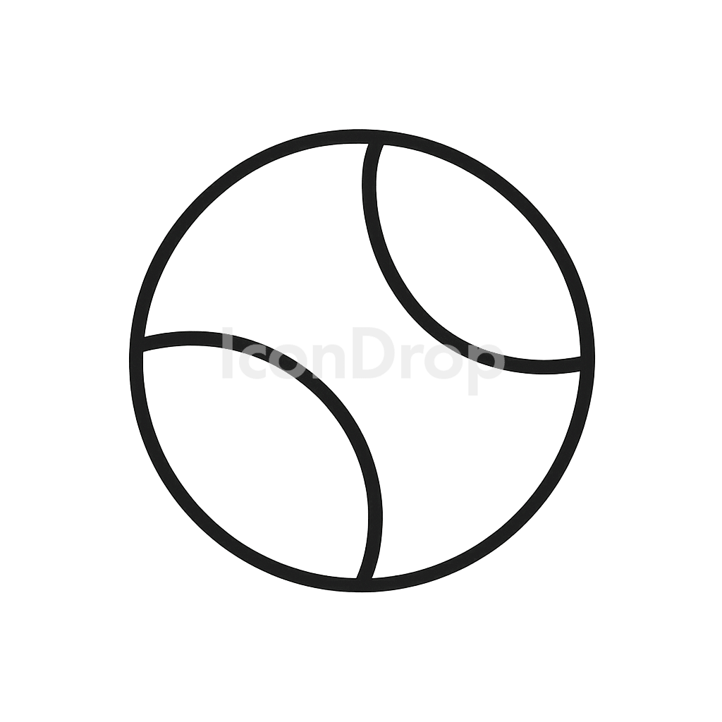 Tennis Ball Icon Outline