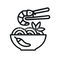 Thai Food Icon Outline