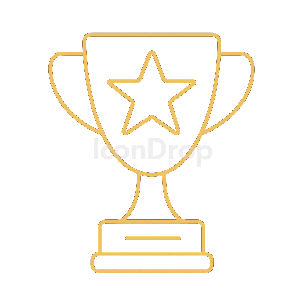The Golden Star Icon Award Outline