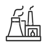 Thermal Power Plant Icon Outline