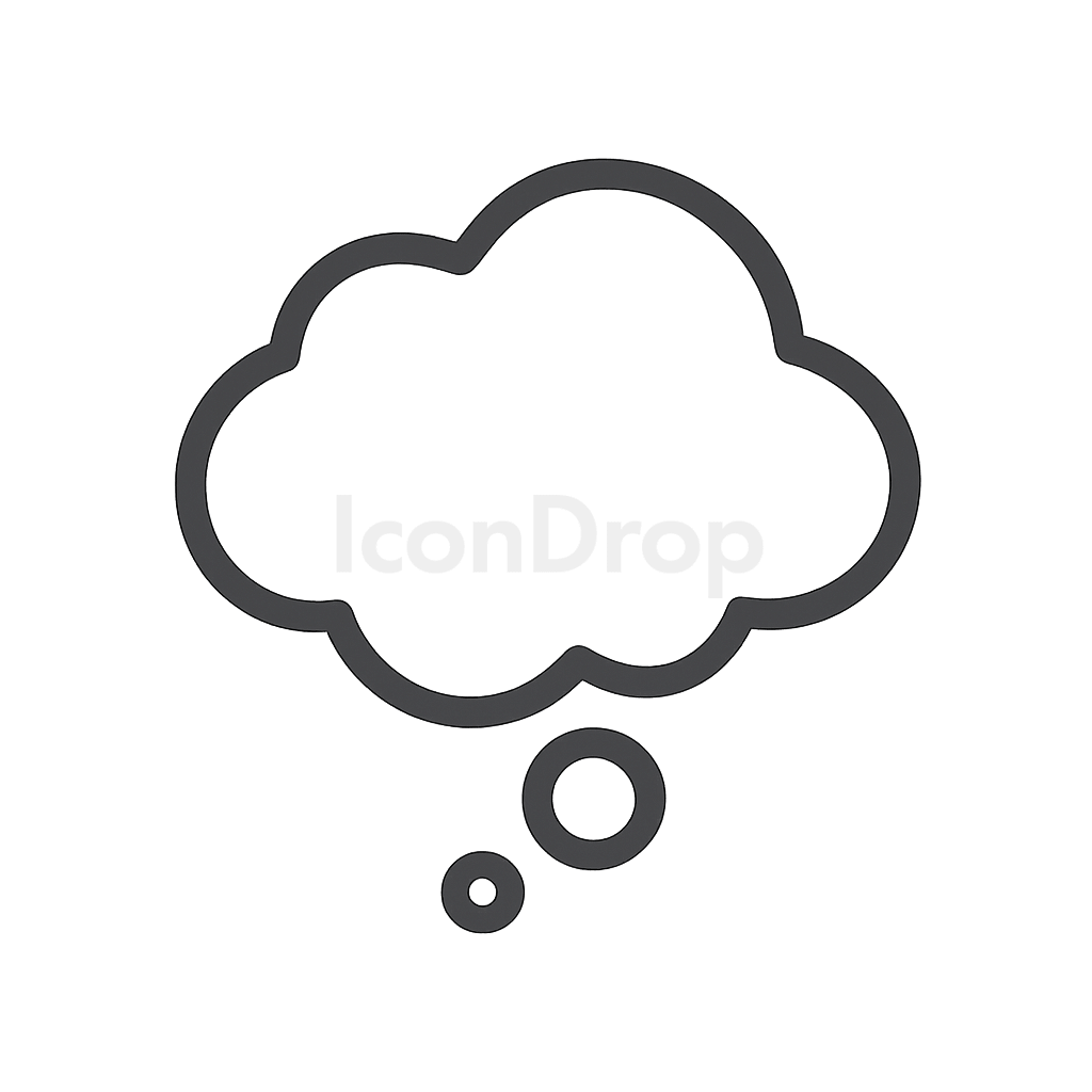 Think Cloud Icon Outline
