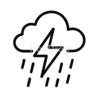 Thunderstorm Rain Weather Icon Outline